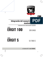 ERGIT 100 Ergit S: Integración Del Manual de Uso y Mantenimiento