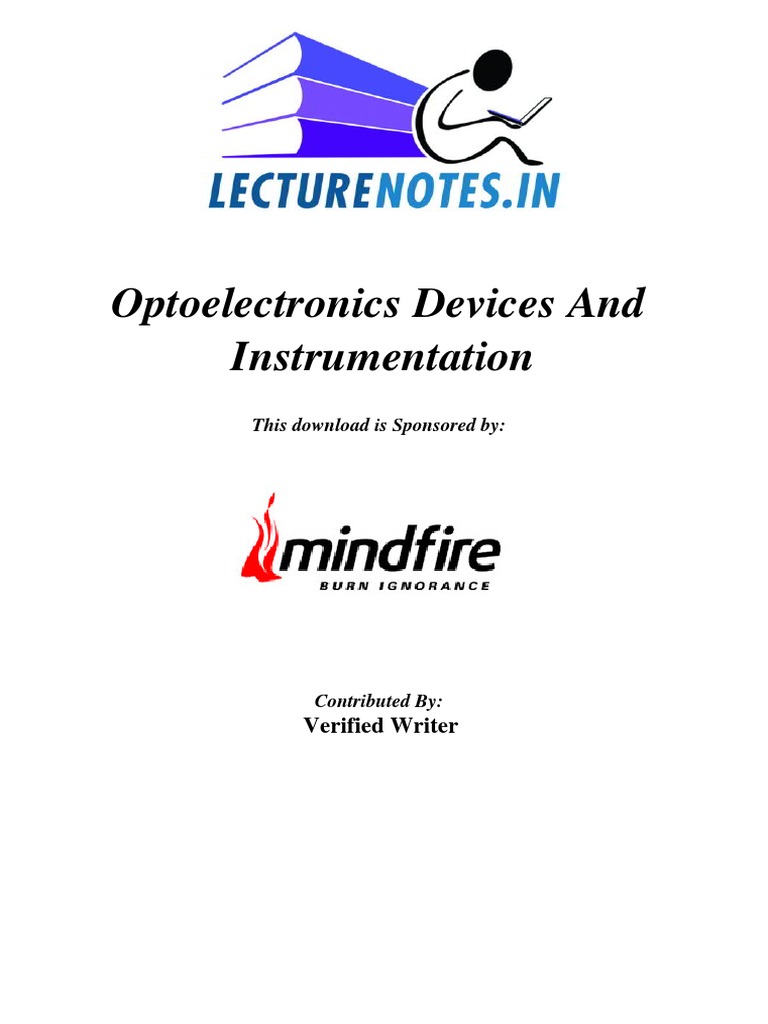 Optoelectronics Devices and Instrumentation PDF Instrumentation Atomic