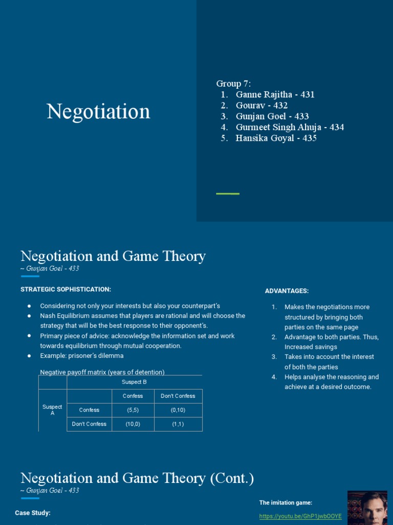 Business Communication Negotiation PDF Negotiation Game Theory
