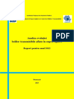 Analiza Evoluției Bolilor Transmisibile Aflate În Supraveghere Raport Pentru Anul 2012