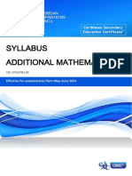 CSEC Additional Mathematics Syllabus Amended 2020