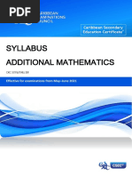 CSEC Additional Mathematics Syllabus Amended 2020