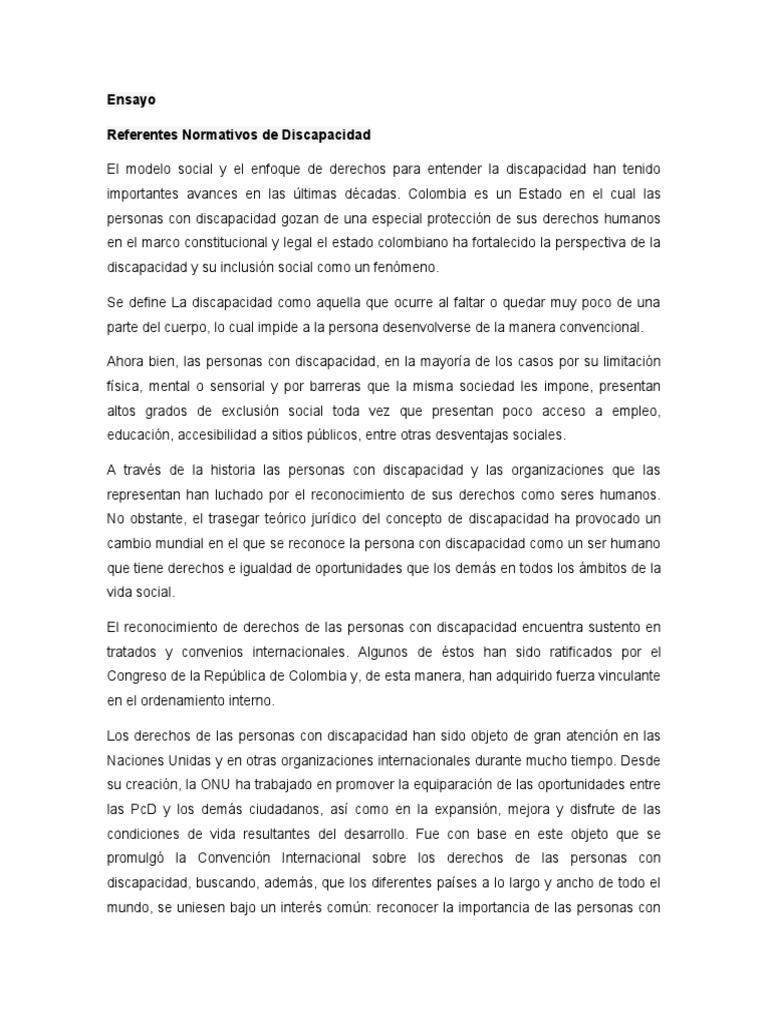Derechos y Discapacidad en Colombia | PDF | Invalidez | Exclusión social