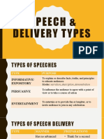 Speech & Delivery Types