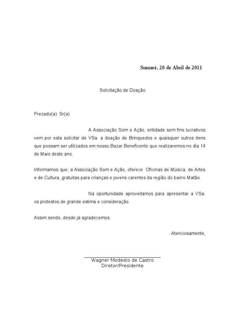 Solicitação Doação de Material Inservívelll