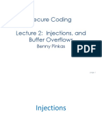 Secure Coding Lecture 2: Injections, and Buffer Overflows: Benny Pinkas