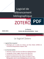 ZOTERO Logiciel Referencement Biblio Source 2020-2021