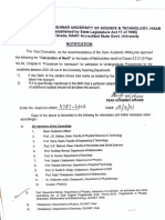 Notification: Jambheshwar Technology, (Established by State Legislature Act 17 of 1995) Grade, University