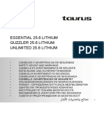 SAFETY MANUAL Taurus Essential 25.6 Lithium, Guzzler 25.6 Lithium, Unlimited 25.6 Lithium