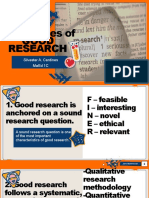 10 Qualities of GOOD RESEARCH