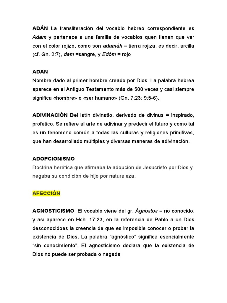 Glosario 2 | PDF | Teología | Dios