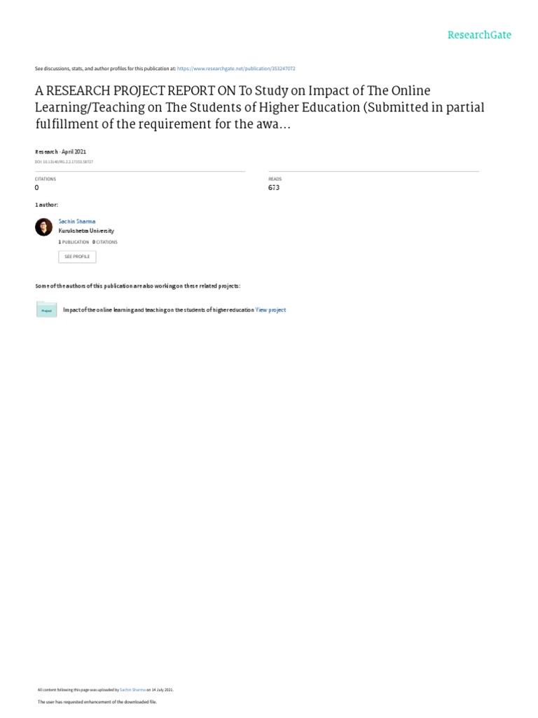 Impact of Online Learning on Students | PDF | Educational Technology ...