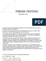 Hypothesis Testing Additional Slides