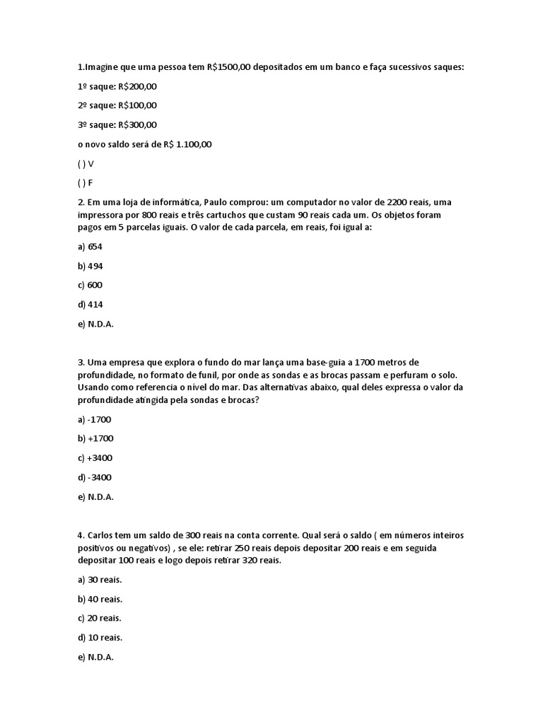 Quiz de Matemática - 8º Ano | PDF | Número real | Matemática
