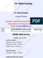 Basak and Industrial Engg.: MIN586: Metal Forming