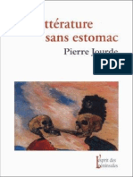 Jourde Pierre La Littérature Sans Estomac