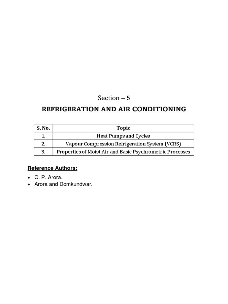 05 Refrigeration and Air Conditioning PDF Tools Thermodynamics