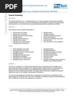 Protech Professional Technical Services, Inc.: Course Summary