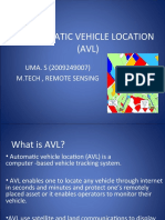 Automatic Vehicle Location (AVL) : UMA. S (2009249007) M.Tech, Remote Sensing