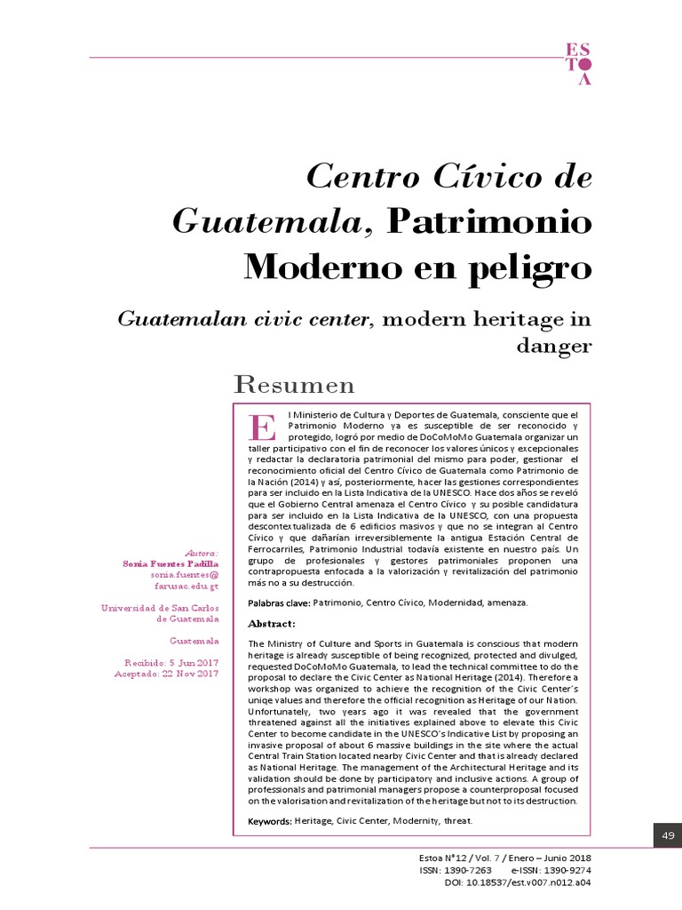 Centro Civico Guatemala | PDF | Guatemala | Patrimonio de la Humanidad
