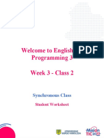 Welcome To English For Programming 3 Week 3 - Class 2