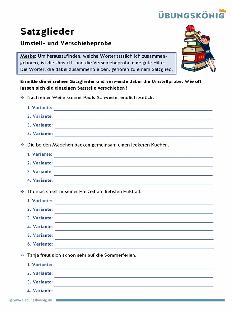 1 Uebungskoenig Satzglieder | PDF