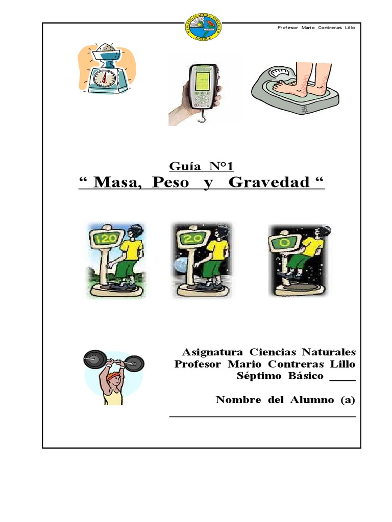 Guía. Masa, Peso y Gravedad | PDF | Masa | Peso
