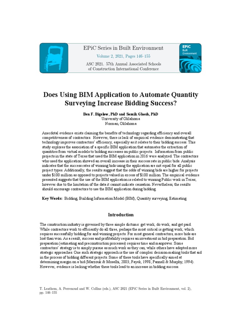 Does Using BIM Application To Automate Quantity Surveying Increase ...