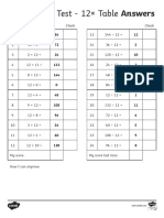 12xTables Tests Answer Sheets