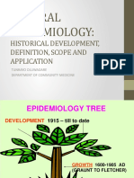 General Epidemiology:: Historical Development, Definition, Scope and Application