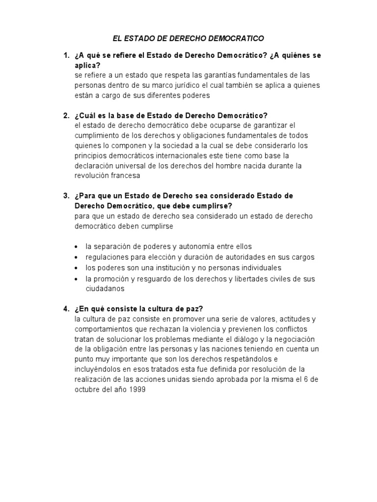 El Estado de Derecho Democratico | PDF | Sociedad civil | Organización ...