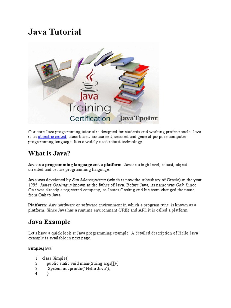 Java Tutorial | PDF | Java (Programming Language) | Java Virtual Machine