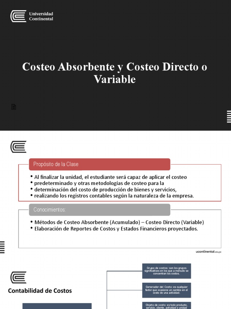 Costeo Absorbente y Directo en Contabilidad | PDF | Costo | Contabilidad