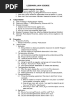 Lesson Plan in Science: I. Objectives / Intended Learning Outcomes