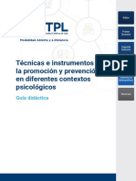 Guia didactica Técnicas e instrumentos para la promoción y prevención en diferentes contextos psicológicos