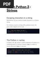 Learn Python 3 Strings: Escaping Characters in A String