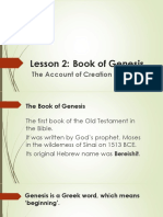 Lesson 2: Book of Genesis: The Account of Creation