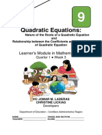 Math9 - Q1 - W3 - Quadratic Equation - Sum & Prod of Roots - Nature of Roots