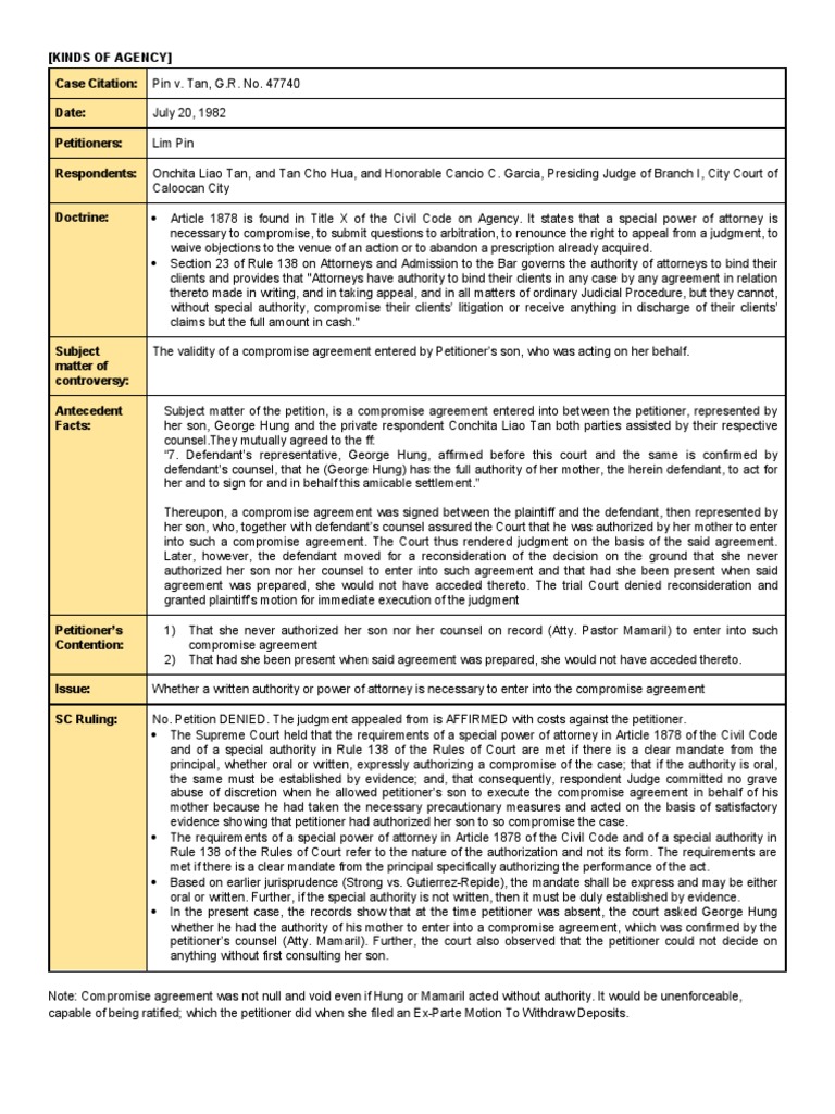 (Kinds of Agency) Case Citation Date Petitioners Respondents PDF