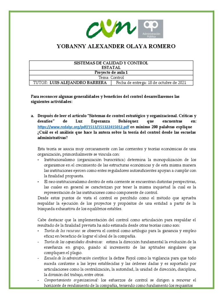 Control en Organizaciones y Estado | PDF | Estado (política) | Gobierno