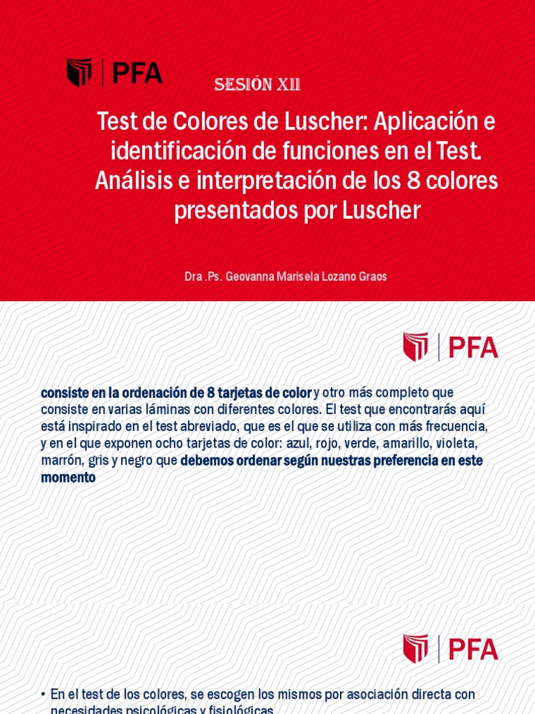 Test de Colores de Luscher: Análisis y Significado | PDF | Color ...