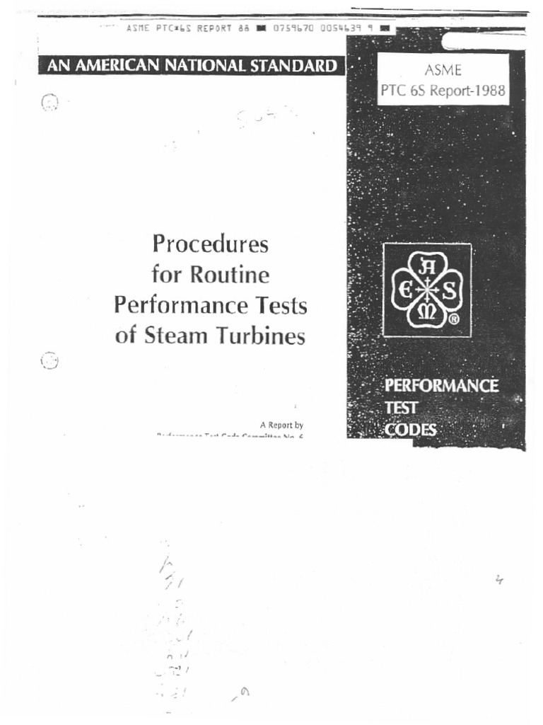 ASME PTC 6S Reporte 1988 Revisión de ASME PTC 6S Report 1970 R 1985 PDF