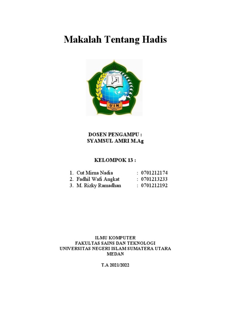 Makalah Hadis Larangan Membahayakan Sesama Pdf
