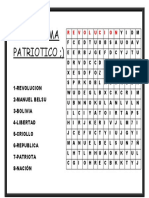 Crucigrama Patriotico ) : 1-Revolucion 2-Manuel Belsu 3-Bolivia 4-Libertad 5-Criollo 6-Republica 7-Patriota 8-Nación