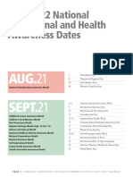 2021-2022 National Educational and Health Awareness Dates: AUG.21 SEPT.21