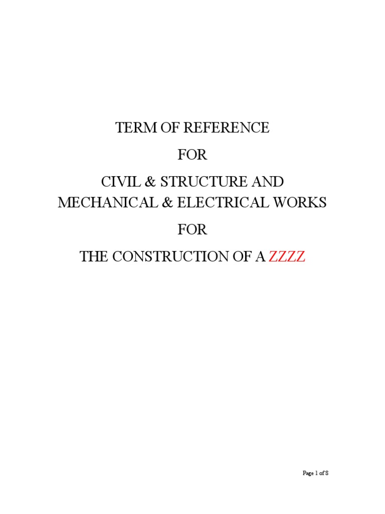 Terms of Reference for Engineering Consultancy | PDF | Specification ...