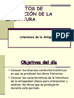 CONTEXTOS DE PRODUCCION DE LA LITERATURA - Antiguedad Clásica