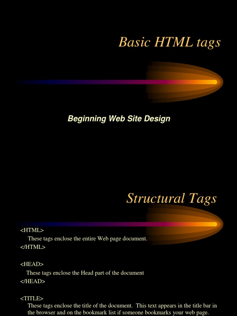 HTML-Basic Formatting Tags | PDF | Html Element | World Wide Web