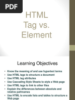 HTML Tag Vs Element