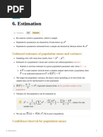 Estimation: Unbiased Estimates of Population Mean and Variance